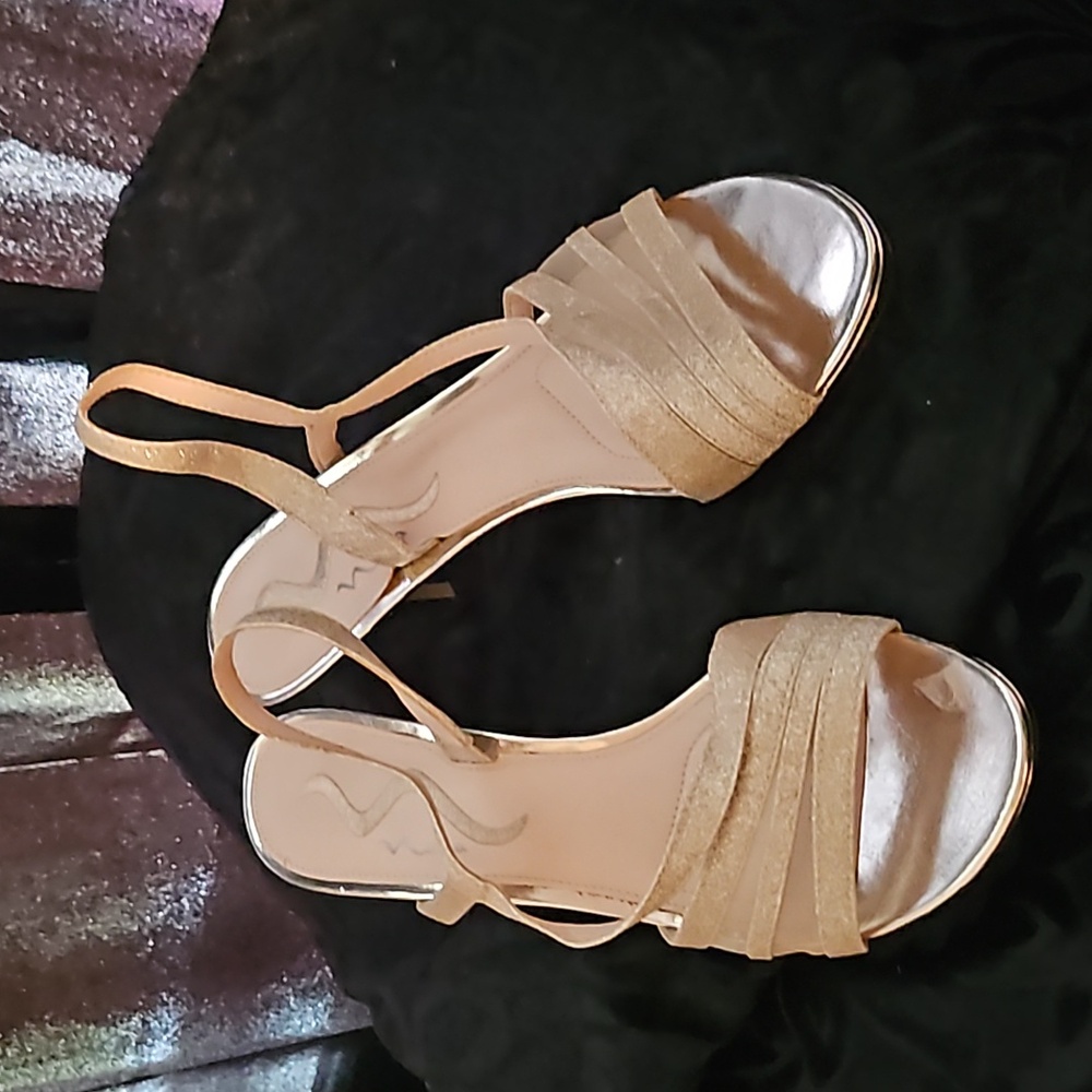 Nina gold sparkle slingbacks